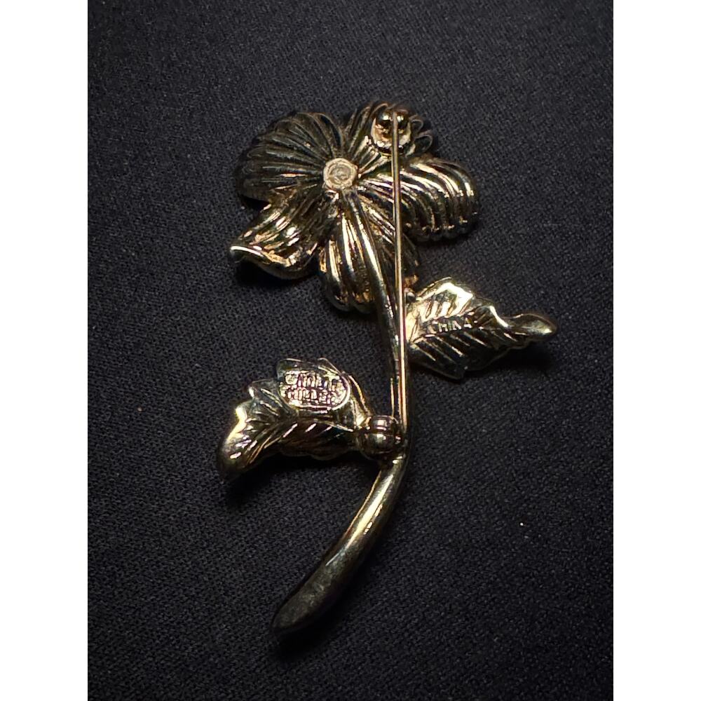 Nolan Miller Rhinestone Flower Brooch - Picture 6 of 7